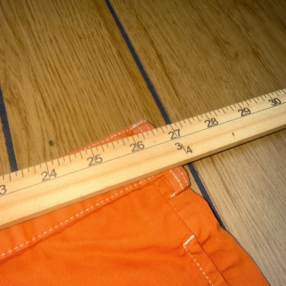 Polo Ralph Lauren Mens Big Tyler Shorts Orange Cotton Pleated Chino‎ Size 54B